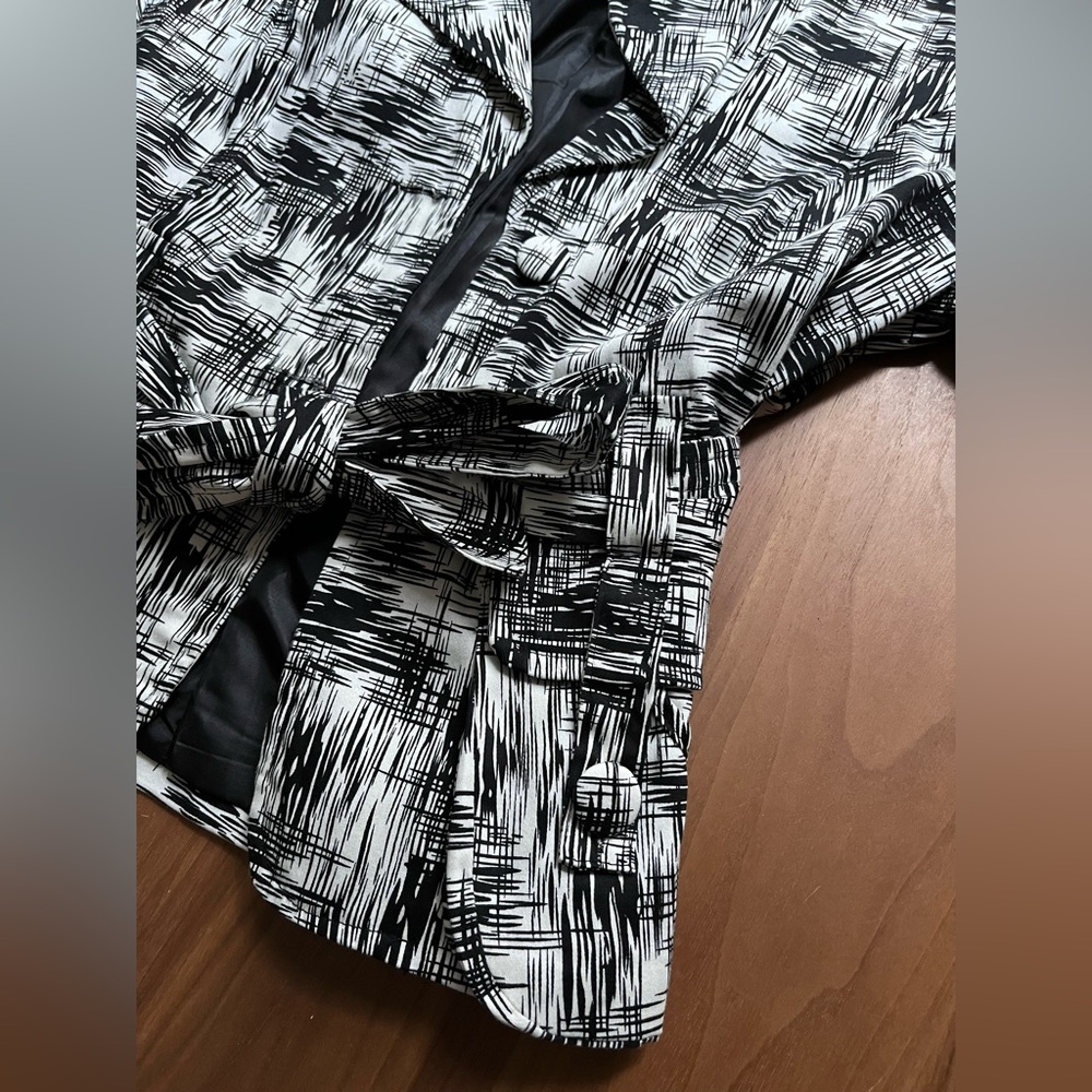 black and white pattern fashion blazer - Picture 5 of 9